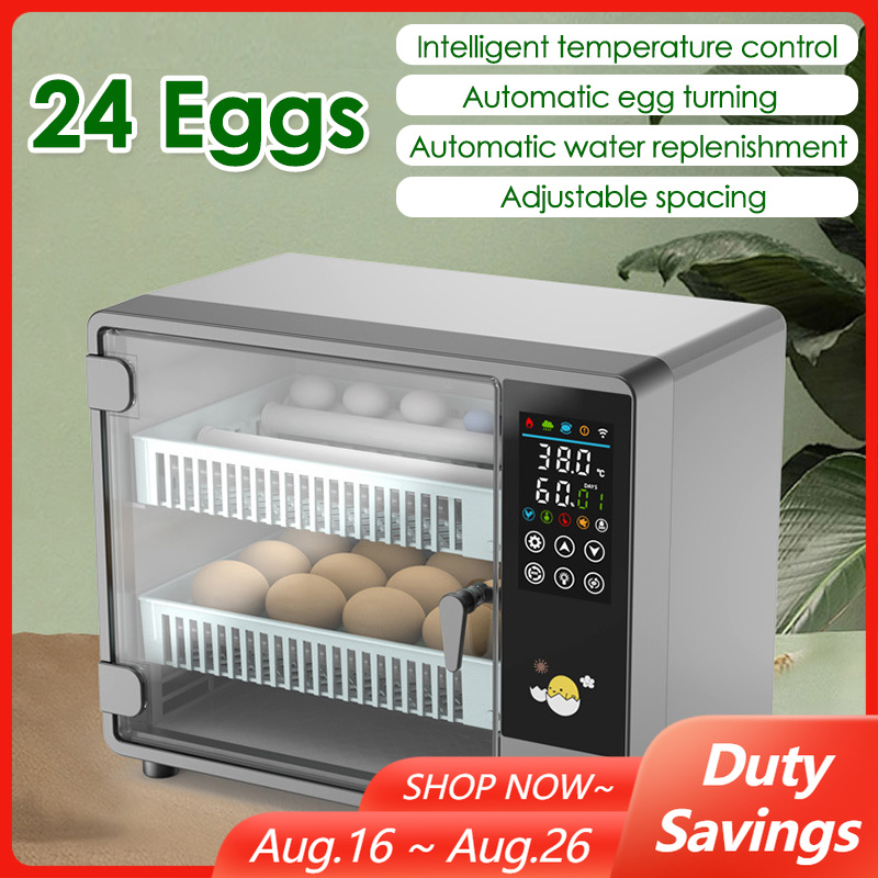 Poultry Incubator - ตู้ฟักไข่อัตโนมัติ 24 ฟอง พร้อมระบบควบคุมอุณหภูมิแบบสัมผัส สำหรับฟักไข่ไก่ เป็ด