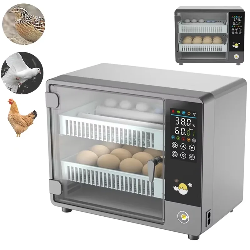 Poultry Incubator - เครื่องฟักไข่อัตโนมัติอัจฉริยะ พร้อมระบบควบคุมอุณหภูมิและความชื้นแบบดิจิตอล ระบบพลิกไข่อัตโนมัติ สำหรับสัตว์ปีก ไก่ เป็ด